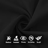 Maritown Blackout Door Curtain 1 Panel French Door Tie Up Shade view 4