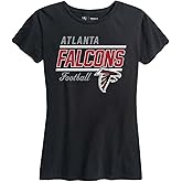 Team Fan Apparel NFL Gameday Women's Relaxed Fit T-Shirt - Rib Neck Contour - Tagless Short Sleeve Tee - Stay Cool & Stylish (Atlanta Falcons - Black, Medium)