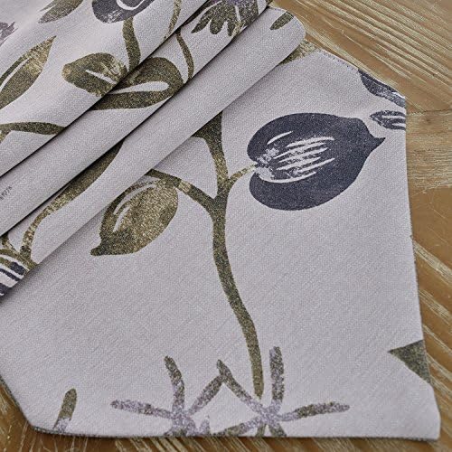 Foulola Table Runner,Linen, 12X84/104/120inch, Double Sided Design (Pure Color and Chinese Painting Style),for Party, Wedding, Holiday Dinner, Home Decoration (12x120inch, 8803 Grey)