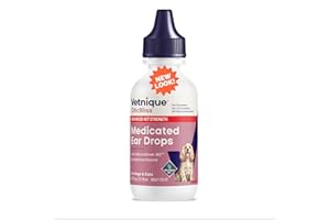 Vetnique Oticbliss Cat & Dog Ear Infection Treatment/Dog Ear Allergy Relief Drops, MicroSilver Yeast Infection Treatment for Dogs, Hydrocortisone for Itching, Redness Swelling (Ear Infection)