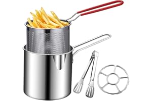 Deep Frying Pot,Space-Saving Cooking Cookware - Frying Steaming Deep Pot - for Home Kitchen Restaurant RV Catering Truck Chic