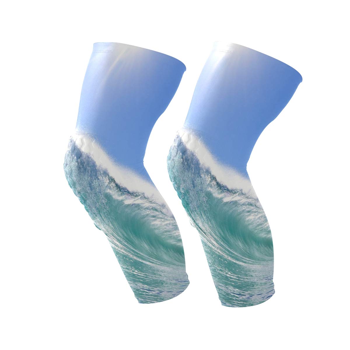 送料無料 膝スリーブ カーリーウェーブ オーシャン フルレッグブレース 圧縮 長袖パッド 半月板損傷 関節炎 ランニング トレーニング バスケットボール スポーツ メンズ レディース 1ペア B07khktznq 60 Off Support Classfit Com