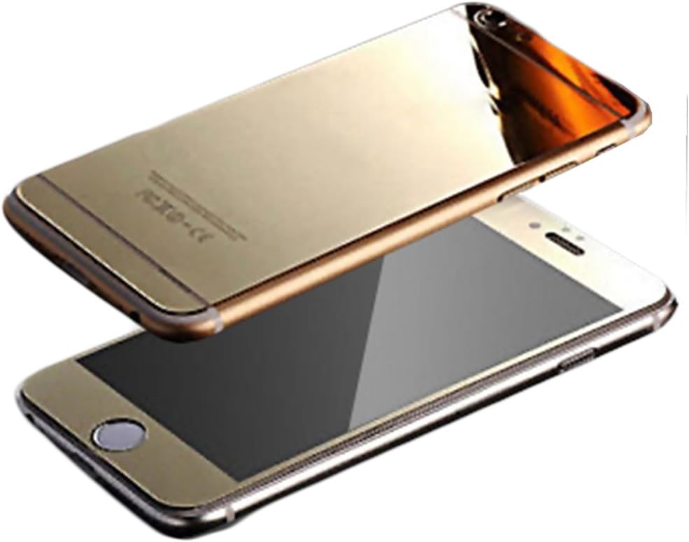 MobilePick for iPhone 6 Mirror Film, Full Body [Front & Back] Colored Tempered Glass Screen Protector Decal Skin Sticker for Apple iPhone 6 /6S 4.7inch (Gold)