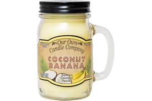 Our Own Candle Company, Coconut Banana Scented Mason Jar Candle, 100 Hour Burn Time, 13 Ounces