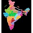 Laminated 24x26 High Quality Poster: India Map Political, Map Of India, Political Map of India with Cities, Online Map of India, Map