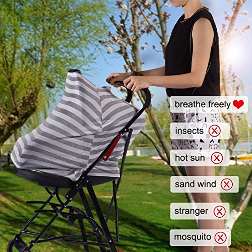 Kyapoo Baby Nursing Breastfeeding Cover Multi-Use Flexible Unisex Super Soft for Baby Car Seat Covers Canopy Shopping Cart Cover Scarf Light Blanket Stroller Cover