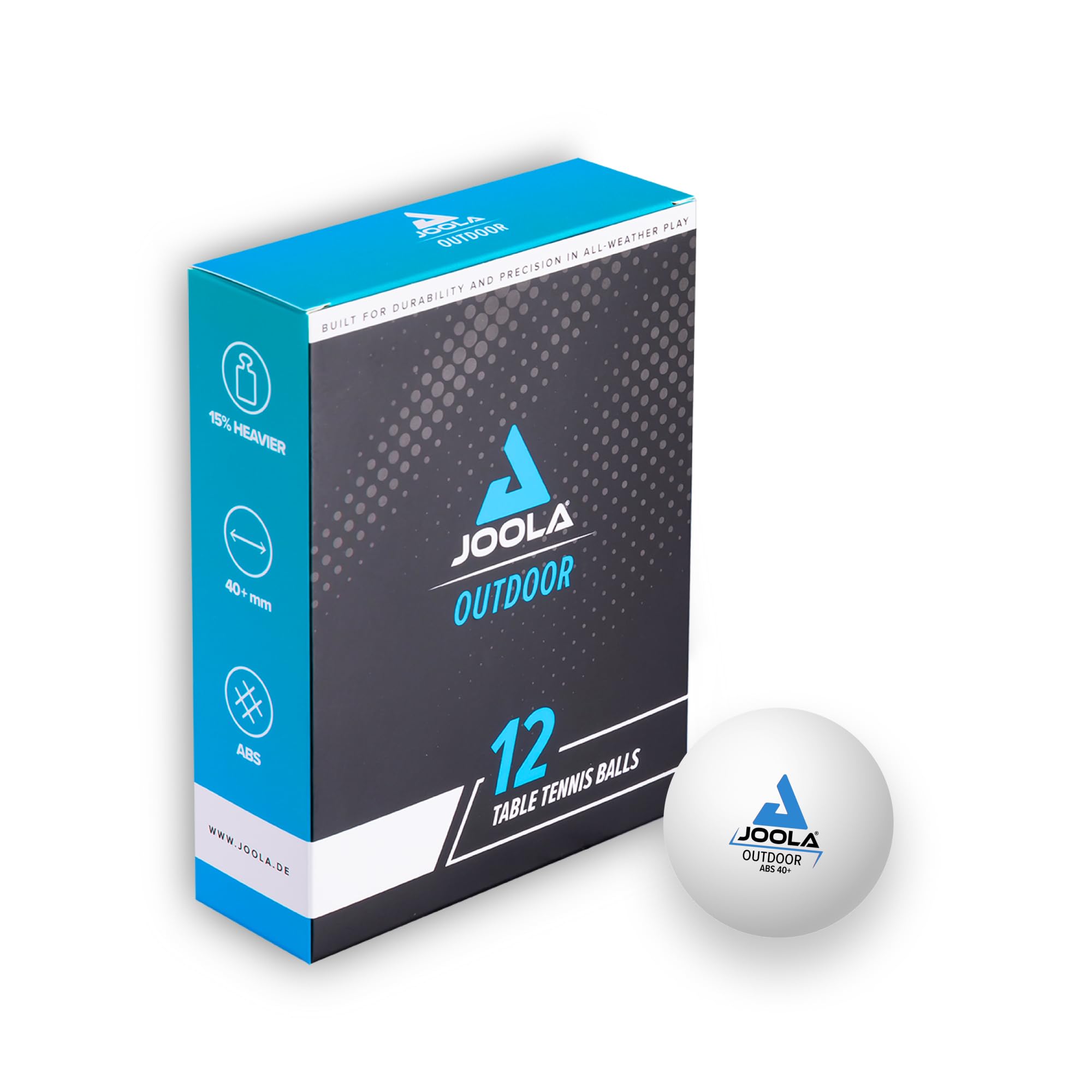 JOOLA 42183 Table Tennis Balls Outdoor 40+ mm Table Tennis Training Balls White Pack of 12