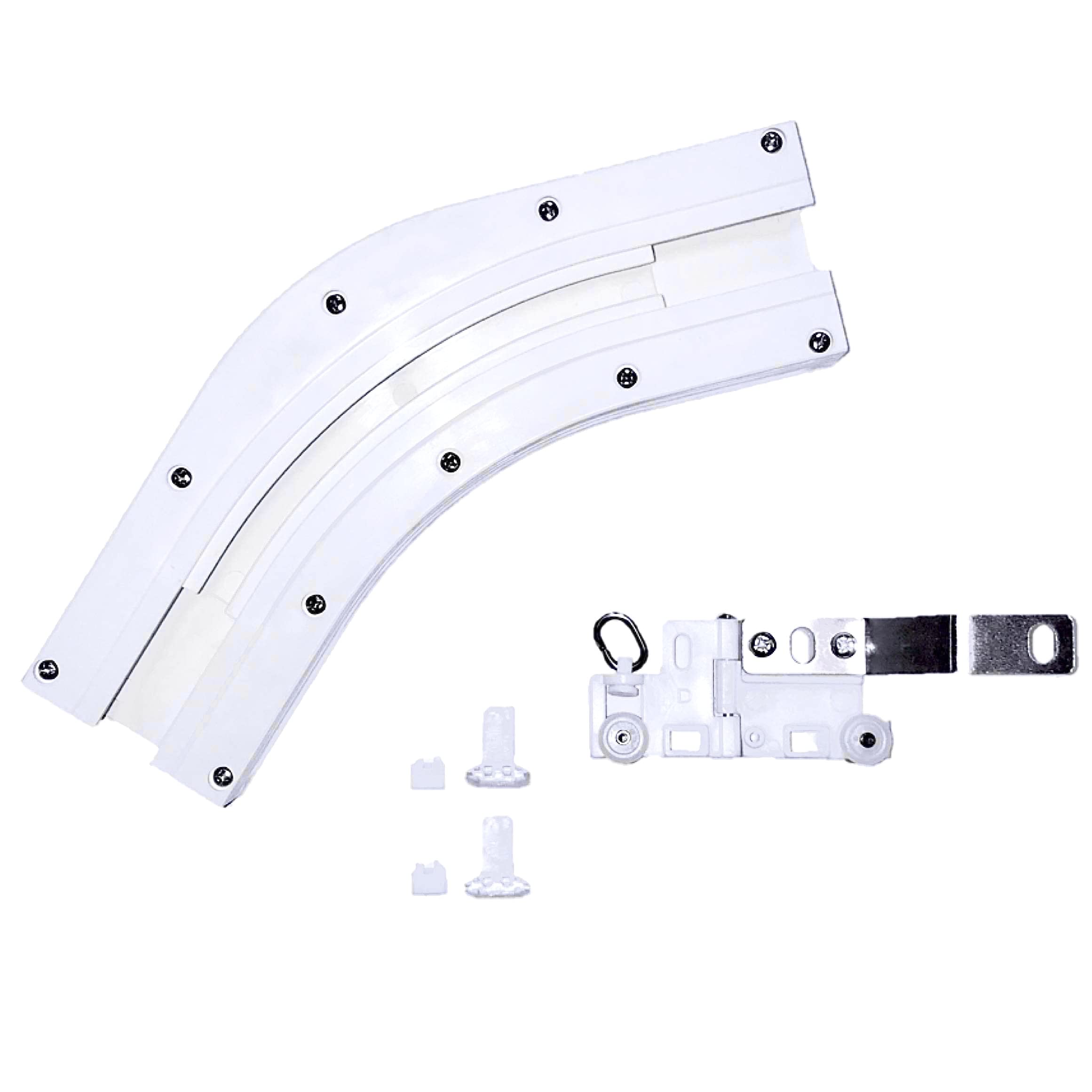 ABALON Angle 135º White with Articulated Master Carrier Electric Curtain Rail (135º)