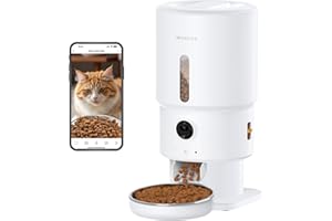NITYERS Automatic Cat Feeder with Camera - 5G WiFi Timed Cat Food Dispenser, 1080P HD Video with Night Vision, 1-15 Meals, 1-99 Portions, 2-Way Audio, Keeps Dry Food Fresh, 5L Auto Pet Feeder Also for Dogs