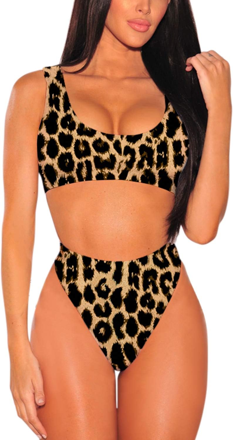 Women's Crop Top High Waisted Cheeky Bikini Set Two Piece Swimsuits