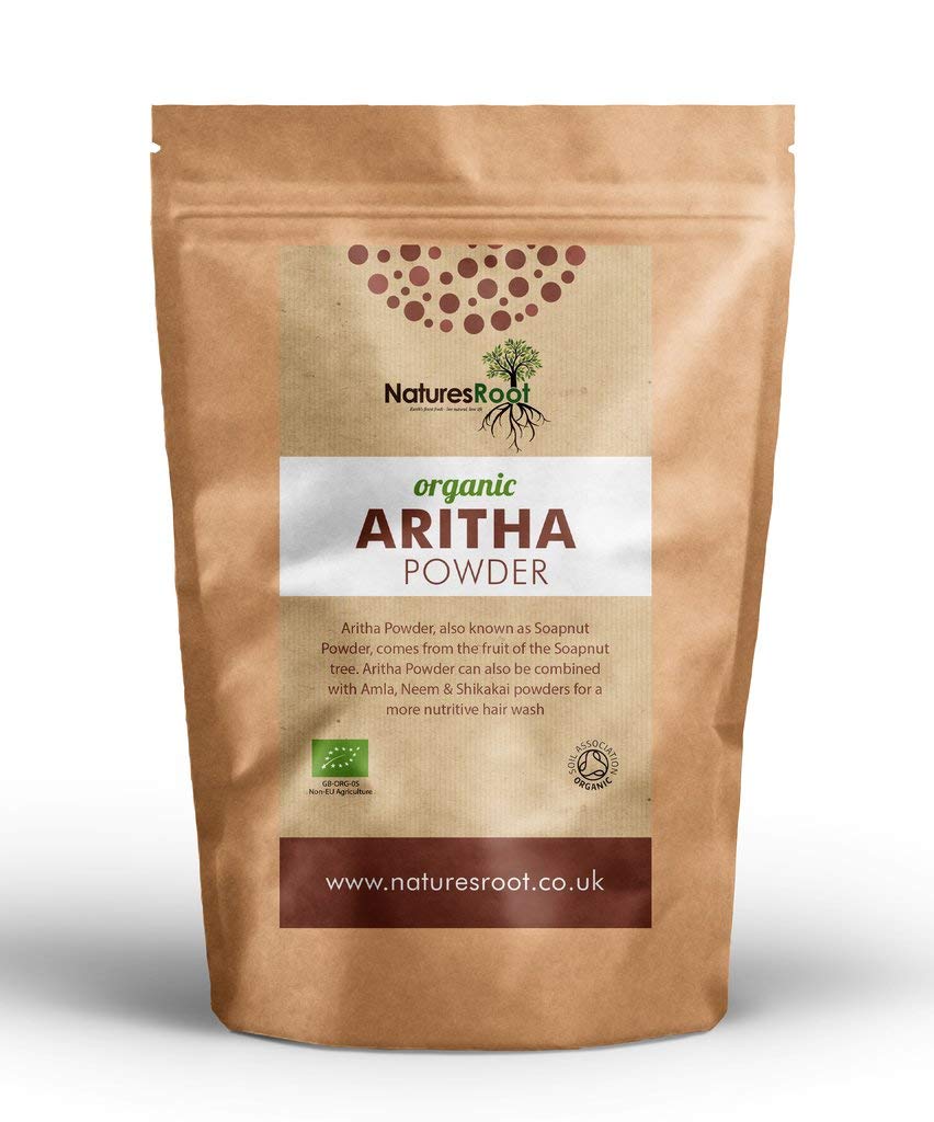 Natures Root Organic Aritha Soapnut Powder - 500g Organic Hair Shampoo & Conditioner - Herbal Ayurveda Powder for Hair