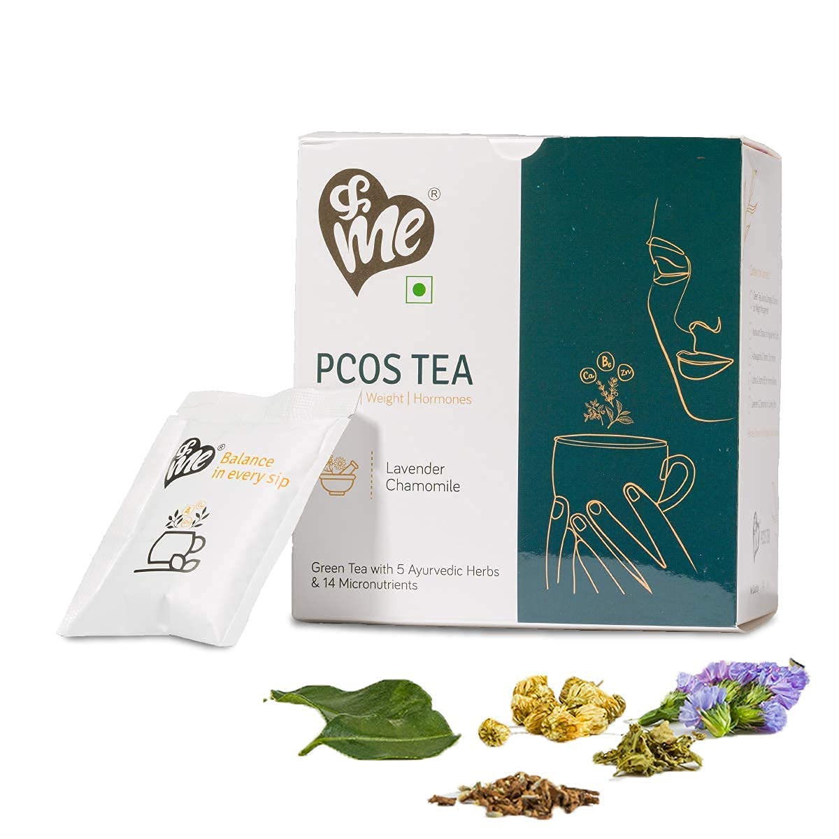 Buy &ME PCOS, PCOD al Green Tea for Hormonal Balance, , Regular Periods