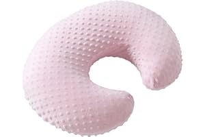 DONOMILO Dots Nursing Pillow Cover, Case Plush Breathable Breastfeeding Pillow Slipcover Fits Nursing Pillow, Super Soft Snug Positioners for Baby Boy Baby Girl (Light Pink)