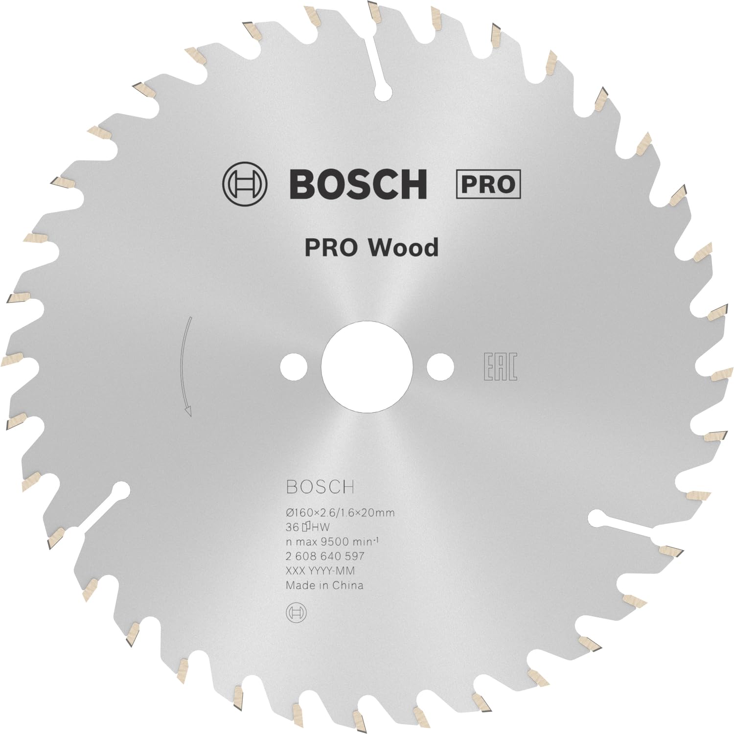 Bosch 1x PRO Wood Circular Saw Blade for Corded Hand-Held Circular Saws (for Softwood, Hardwood, Ø mm, Professional Accessory Hand-Held Circular Saw)