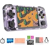 RG35XX H Retro Handheld Game Console Linux System 3.5''IPS Screen 64G TF Card with 3545+ Preinstalled Games RG 35XXH Portable Gaming Console RG35XXH Support 5G WiFi Bluetooth HDMI Purple