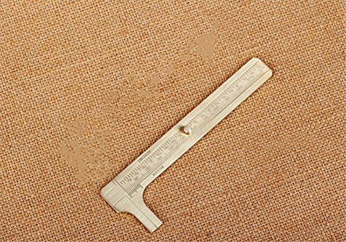 Shuxy Retro Vernier Caliper Copper Alloy Mini Brass Sliding Pocket Caliper Metal Double Scale for Measuring Gemstones and Jewelry Components Bead Wire Guitar Repair 120 mm/4.75" - Thumbnail 4