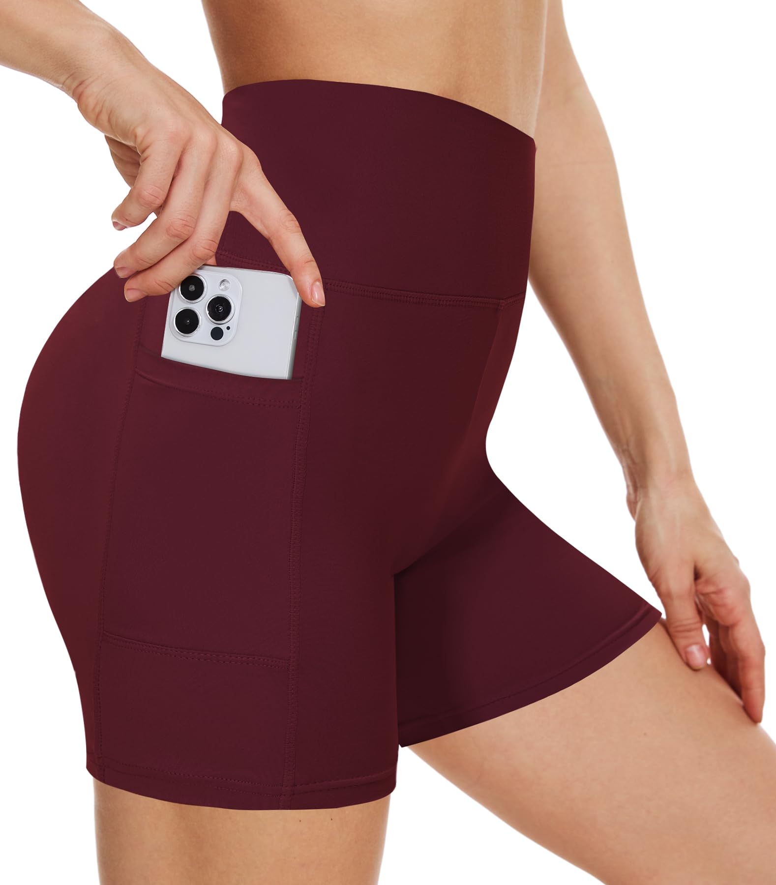 Photo 1 of Diu Life High Waisted Biker Shorts Women with Pockets - 5" Tummy Control Spandex Gym Workout Running Yoga Shorts