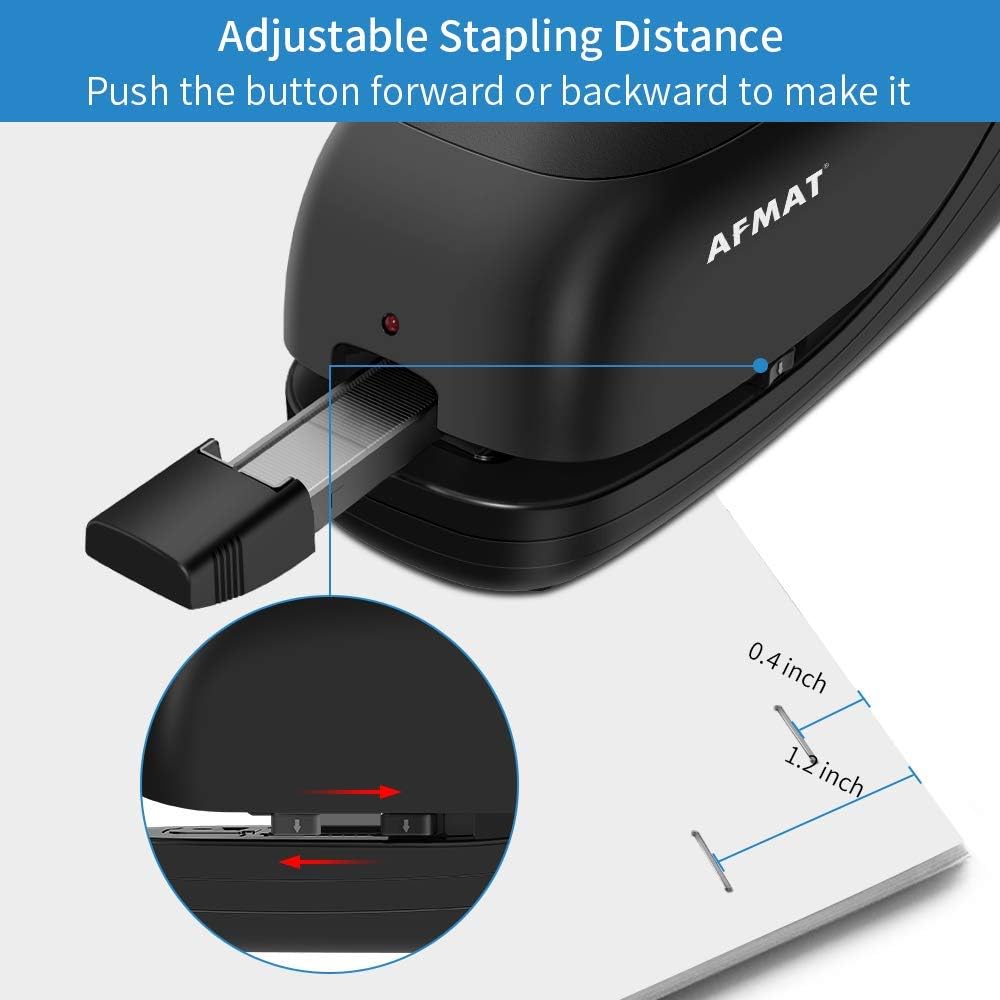 Electric Stapler Desktop, Automatic Staplers for Desk, Portable Stapler, AC or Battery Powered Heavy Duty Stapler, with Reload Reminder & Release Button, 25 Sheets Capacity, Black : Office Products
