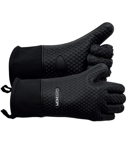 Gants De Four En Silicone Résistants à 230°C - Lot De 2 Avec Tapis Isolants