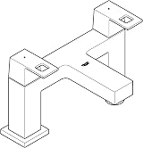 GROHE Eurocube Two Handled Bath Filler 25136000 Deck Mounted Metal Handles 1/2" view 2