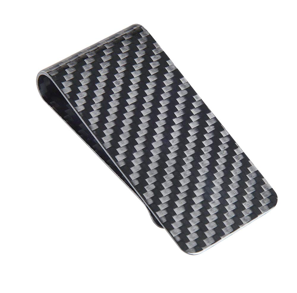 Carbon Fiber Wallet CL Carbonlife? Glossy Money Clip Credit Card Business Card Holder (Black glossy)