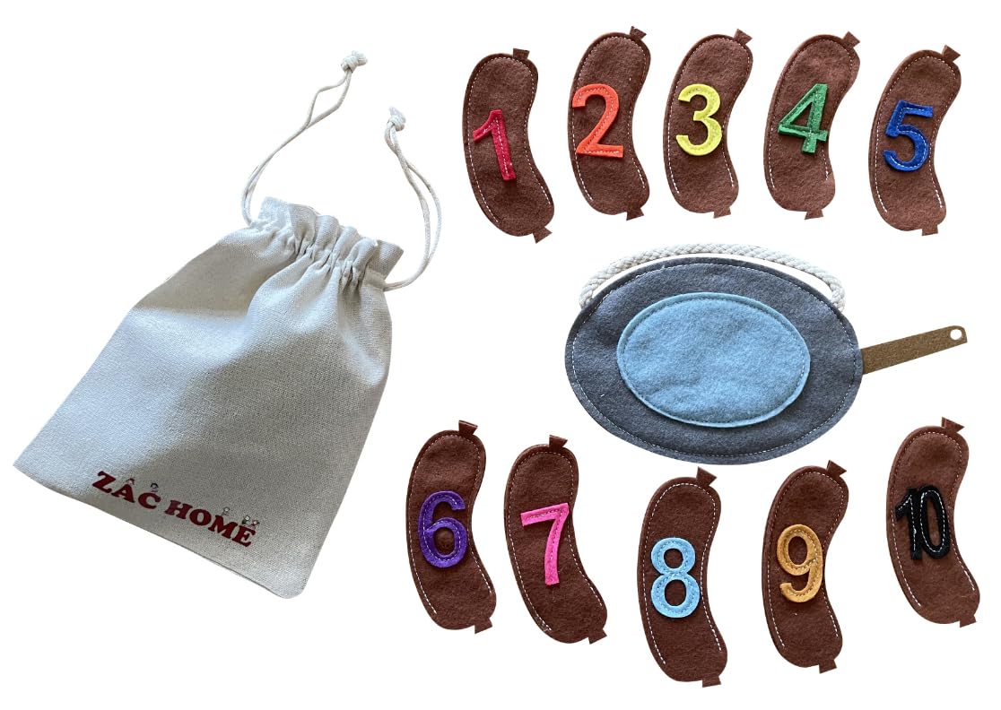 Nursery Rhyme "10 Fat Sausages" Finger Puppet with Numbers 1-10 – Fun and Educational Counting Toy for Toddlers and Preschoolers