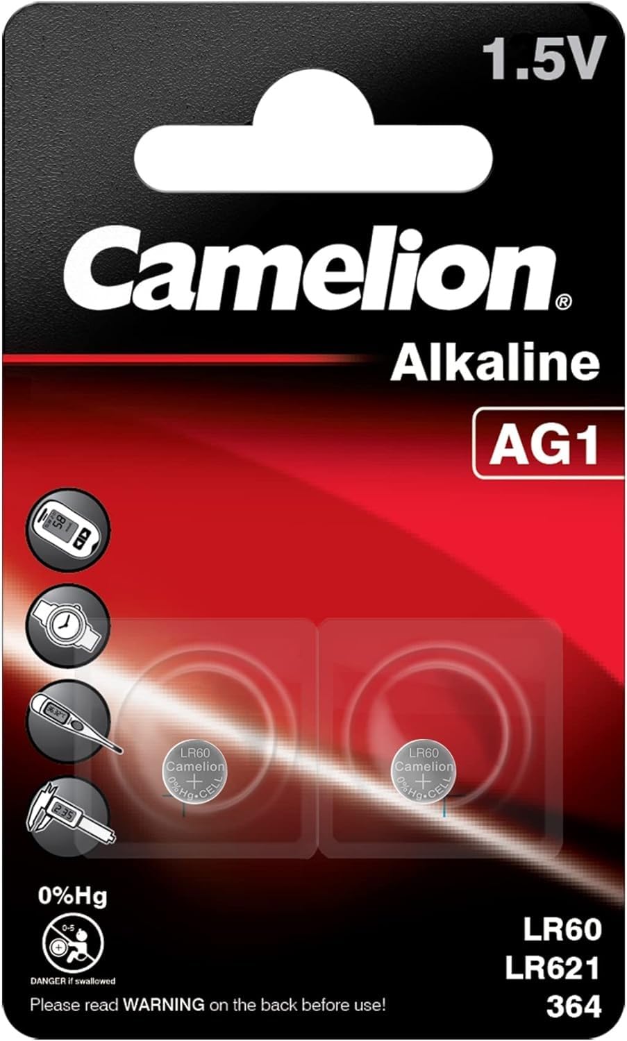 Camelion 120 50201 AG 1 LR60 Battery - Multicolour (Pack of 2)