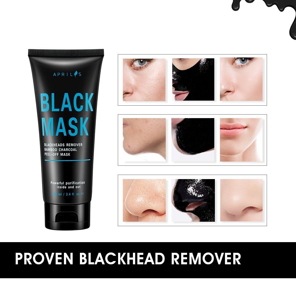 Blackhead Remover Mask, Peel off Mask with Bamboo Charcoal, Black Mask for Nose and Face Deep Pores Cleansing and Oil Control, Painless & Easy to Strip, 100 ml / 3.4 fl.oz