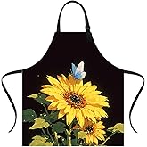 THISFIND Women Apron for Cooking Baking Grilling Gardening With Pockets Oil Water Resistant Apron 1 Pack