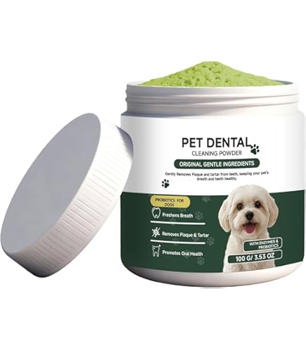 KZUO Dog Dental Powder - Dog Teeth Cleaning Powder - Tartar