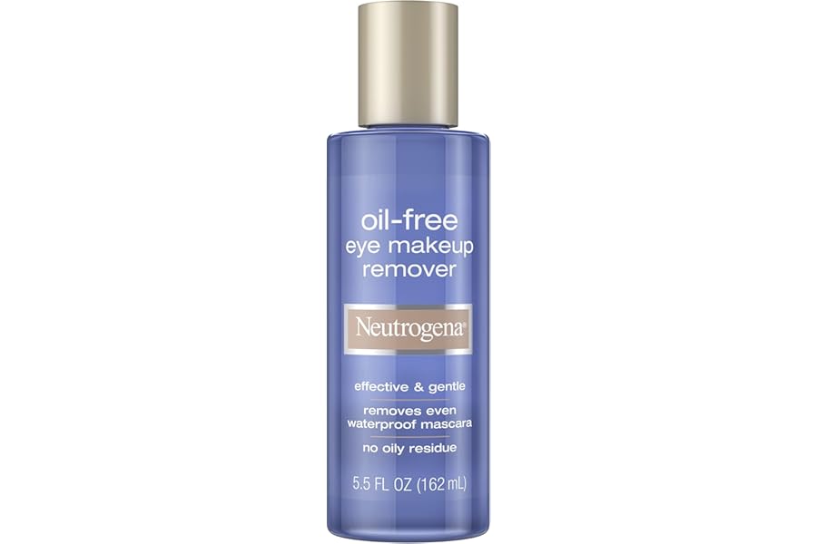Neutrogena Gentle Oil-Free Eye Makeup Remover & Cleanser for Sensitive Eyes, Non-Greasy Makeup Remover, Waterproof Mascara Remover, Dermatologist & Ophthalmologist Tested, 5.5 fl. oz
