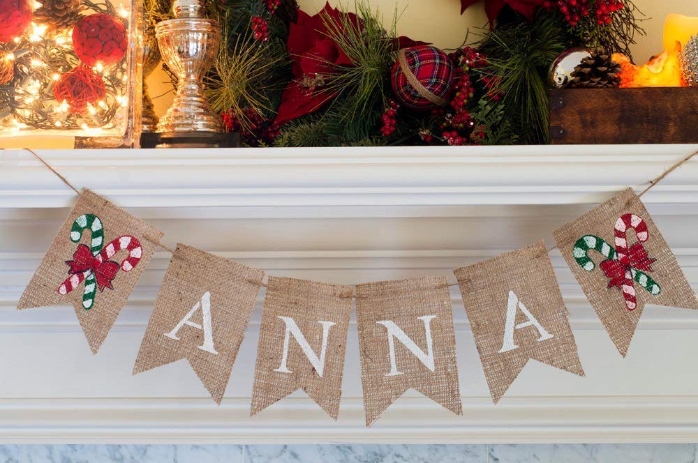 Amazon Com Candy Cane Personalized Banner For Christmas Birthday