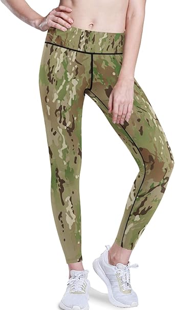 Camo Camoflage High Waist Yoga Pants Women Tummy Control Workout