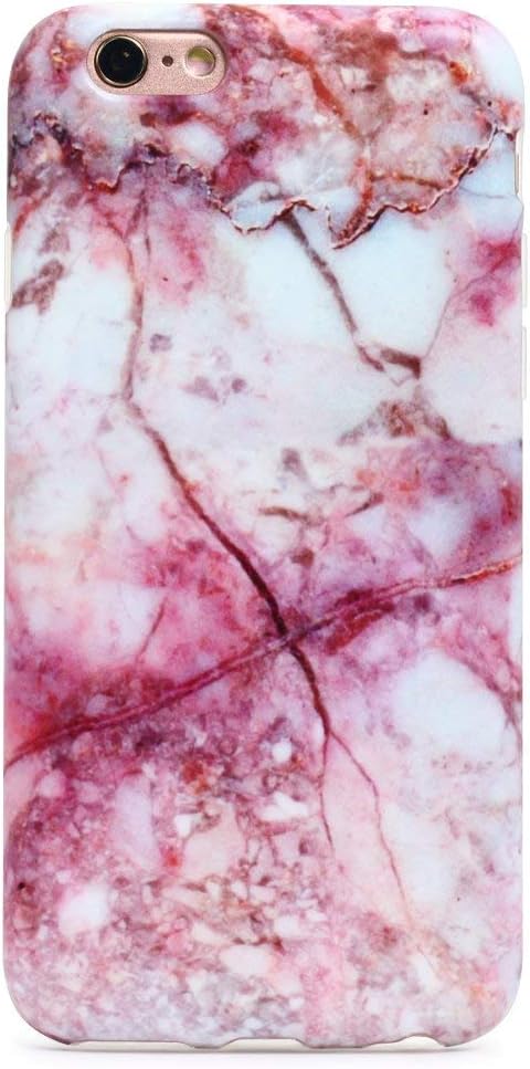 GOLINK iPhone 6s Plus Case Pink Marble Girls Slim-Fit Ultra-Thin Anti-Scratch Shock Proof Dust Proof Anti-Finger Print TPU Case for iPhone 6 Plus/iPhone 6S Plus(5.5 inch) - Pink Line Marble
