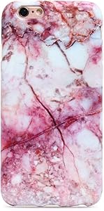 GOLINK iPhone 6s Plus Case Pink Marble Girls Slim-Fit Ultra-Thin Anti-Scratch Shock Proof Dust Proof Anti-Finger Print TPU Case for iPhone 6 Plus/iPhone 6S Plus(5.5 inch) - Pink Line Marble