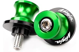 ZYAKOMO Compatible with Ninja 500 2025 Ninja 650 Ninja 400 NINJA 1000 1100SX ZX6R ZX10R ZX4RR ZX4R ZH2 Eliminator 500 CNC M8 Motorcycle Swing Arm Spools Sliders Rear Stand Screws (Green)