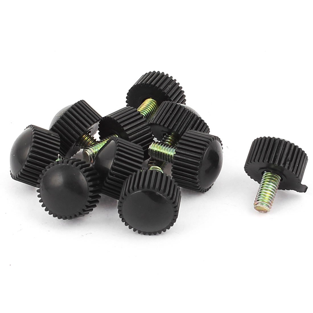 Sourcingmap M5x10mm Round Head Screw On Straight Knurled Clamping Knob Grip 10pcs