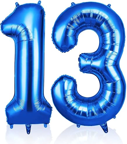 Beautiful Backdrop Happy 13th Birthday Backdrop For Boys Girls Official Teenager Photography Background Blue White 13 Year Old Birthday Party Banner Deco - View #4