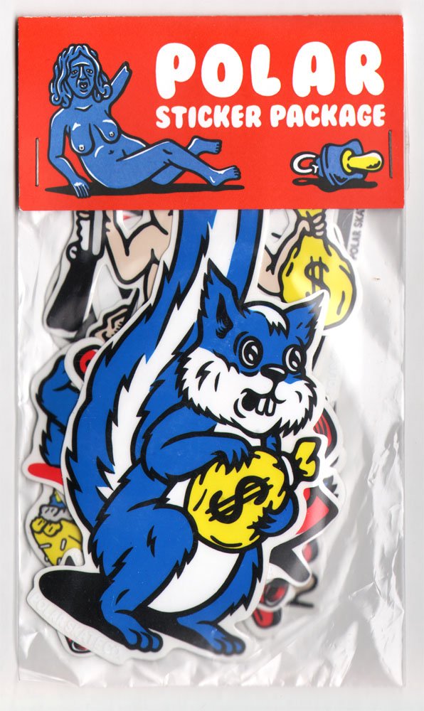 Polar Skateboard Stickers Pack of 23 by Jacob Ovgren Width of package