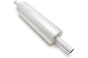 Wrap It Up Shrink Wrap 1 Roll 15"x 1500ft Tough Industrial Strength Stretch Film with Heavy Duty Handles 65 Guage, Self-Adher