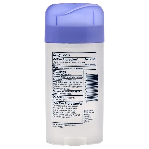 SURE ORIGINAL SOLID UNSCENTED, ANTIPERSPIRANT DEODORANT 2.70 OZ (PACK OF 6) PACKAGING MAY VARY