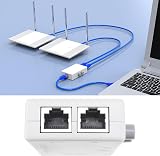 ECSiNG RJ45 Ethernet Network Switch 2 Port Splitter 2 In 1 Out Metal Mini view 3