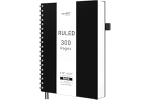 RETTACY Spiral Notebook College Ruled, 300 Pages, A5 Medium Size (14.5 x 21 cm), for School, Work, Journaling, 100 GSM Thick 