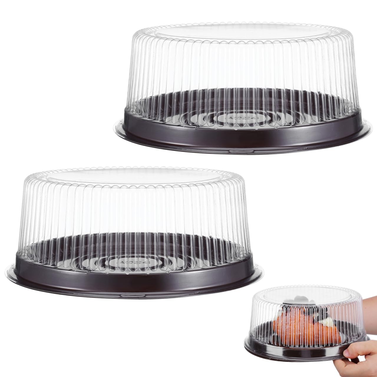 Cabilock 10pcs 8 Inches Clear Cake Slice Boxes with Lids, Cheesecake Pie Containers Pies Holders Dessert Containers for Mousse Cupcakes Cookies Muffins Pastries