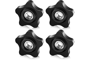 PIRIUUO 4 Pcs Threaded Knobs 5/16-18 Knob Star Knobs Female Thread Knobs Clamping Nuts Knobs Thumb Screw Threaded Knobs for T Track Bolts Jigs Knobs