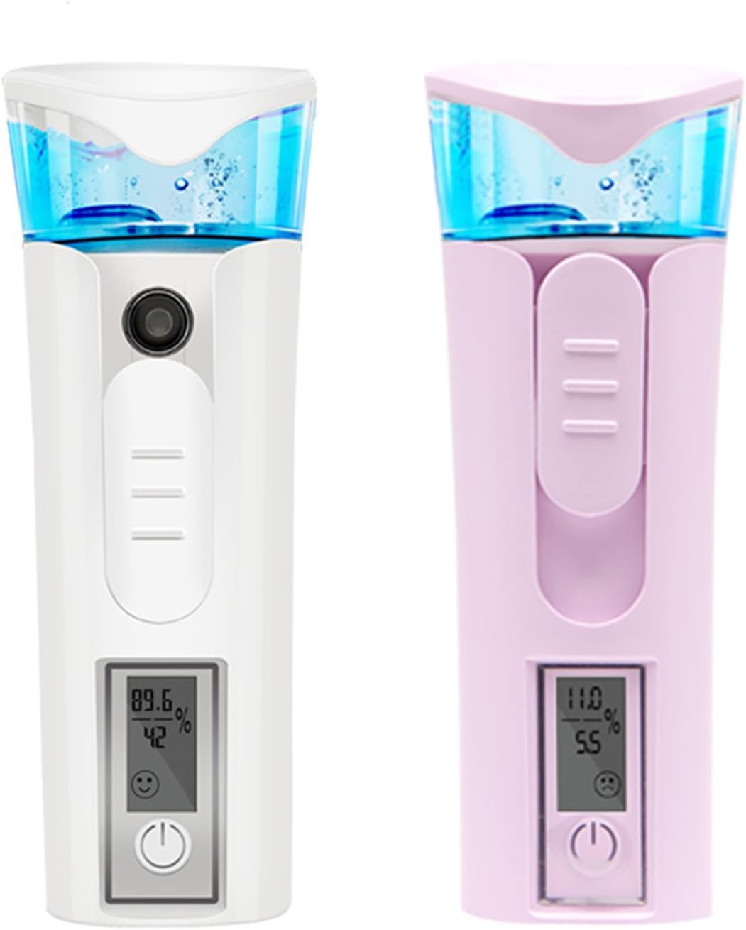 YESCO Handy Facial Steamer Nano Mister Cold Mist Humidifer with Portable Power Bank and Skin Moisture Test Nano Sprayer Personal SPA Water Moisturizing Home Beauty Instrument USB Rechargeable (Purple)
