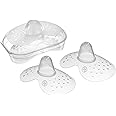 MAM Breastfeeding Nipple Shields with Sterilizing Storage Case, Nipple Shields for Nursing Newborn, Size 2 Medium, 2-Count, Clear