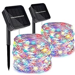 kemooie 2 Packs Solar Christmas Lights, 100 LED