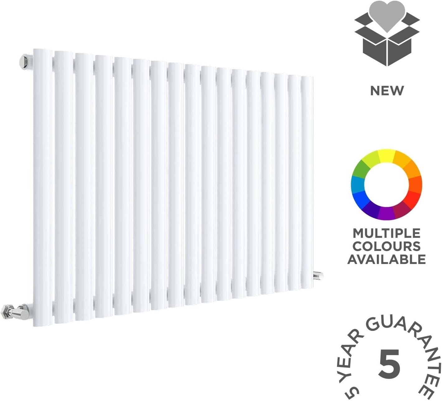 Nuie HL339 Revive Modern Home Wall Mount Designer Horizontal Single Panel Radiator, 600mm x 992mm x 55mm, High Gloss White - Image 5