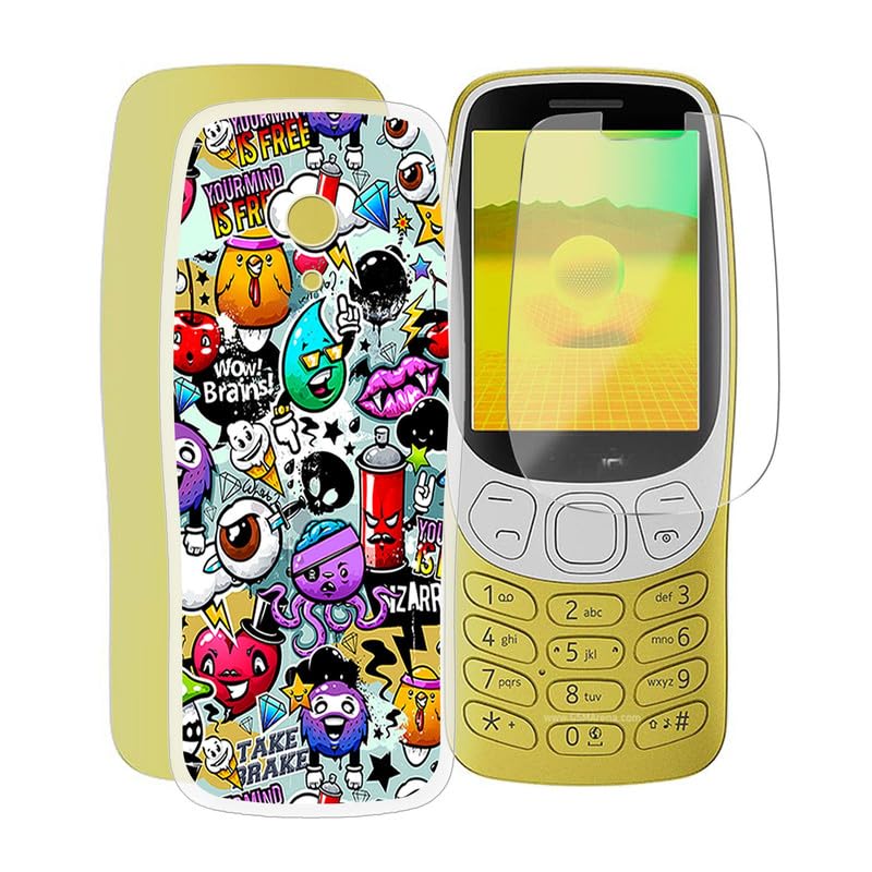 ZXLZKQ Case for Nokia 3210 2024 (2.4 inches) with 1 x Tempered Glass Screen Protectors, Ultra Thin Shockproof TPU Clear Soft Silicone Cover for Nokia 3210 2024 - White flower